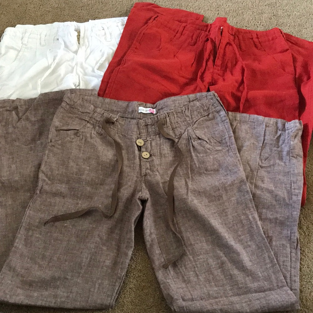 3 pair of Linen Pants